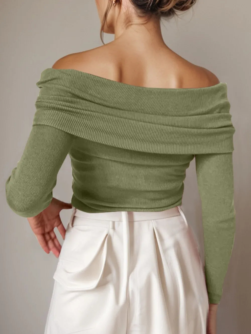 Lior Rousseau — Off-Shoulder Long Sleeve Sweater, alternate view 9