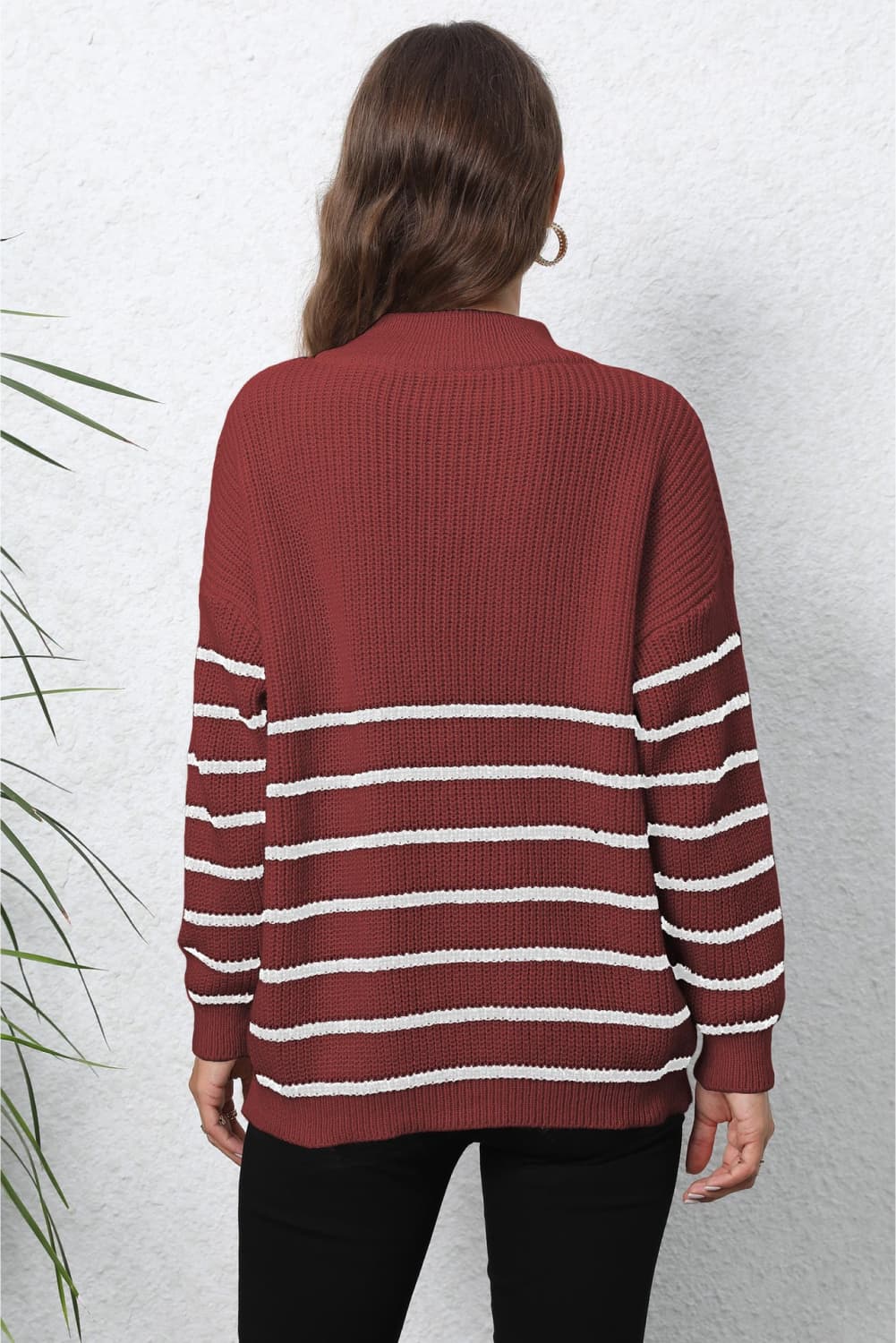 Hollis Rivière — Mock Neck Long Sleeve Zip-Up Sweater, alternate view 15