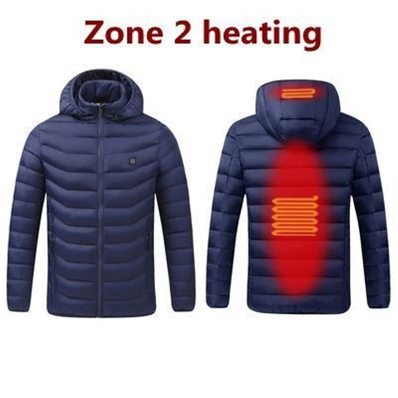 Boreal Arden blue hooded jacket, 2-zone heating illustration