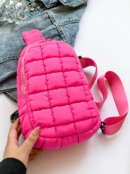 Quilted Nylon Crossbody  Bag