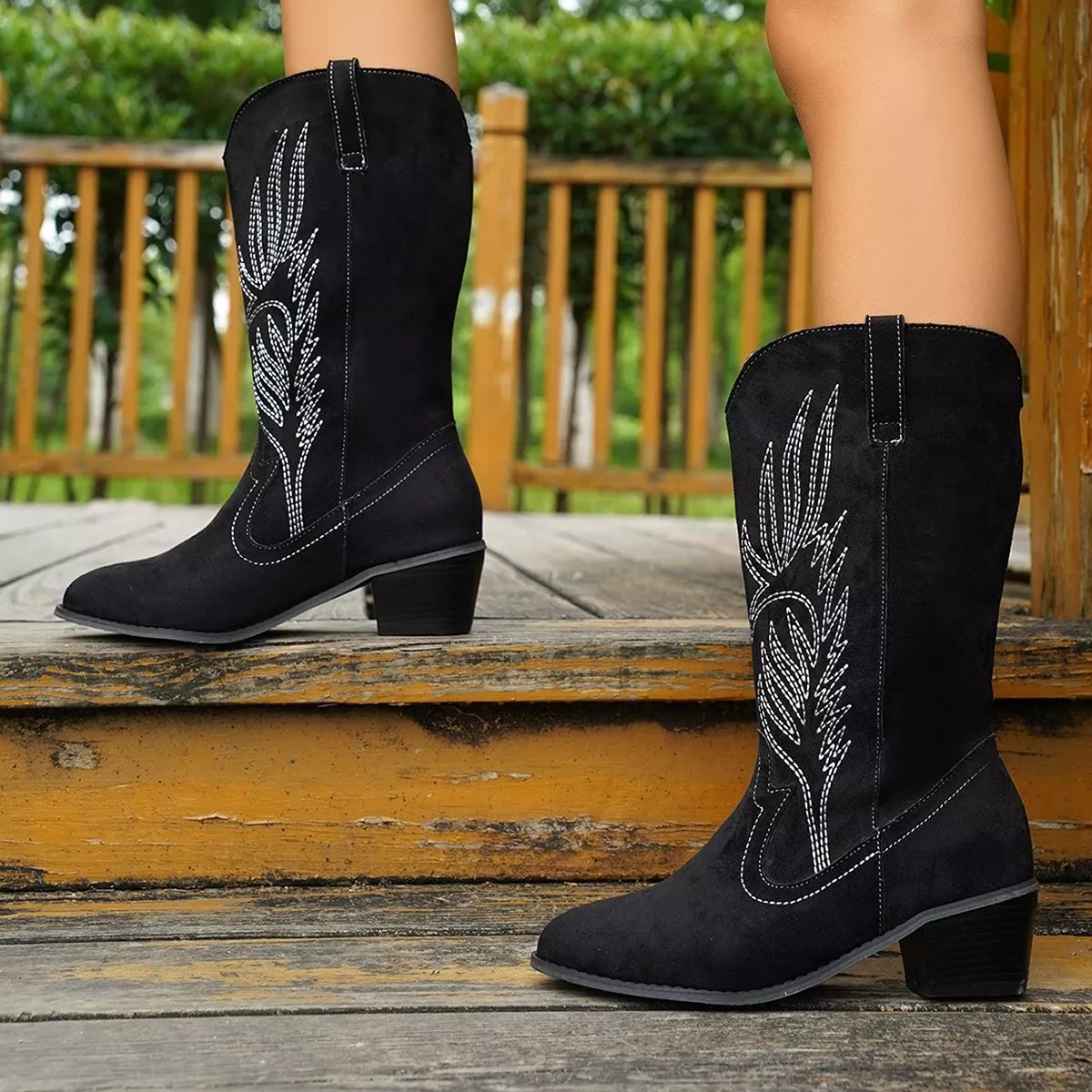 Ciel Sorrento — Point Toe Block Heels Boots Fashion Footwear, alternate view 5