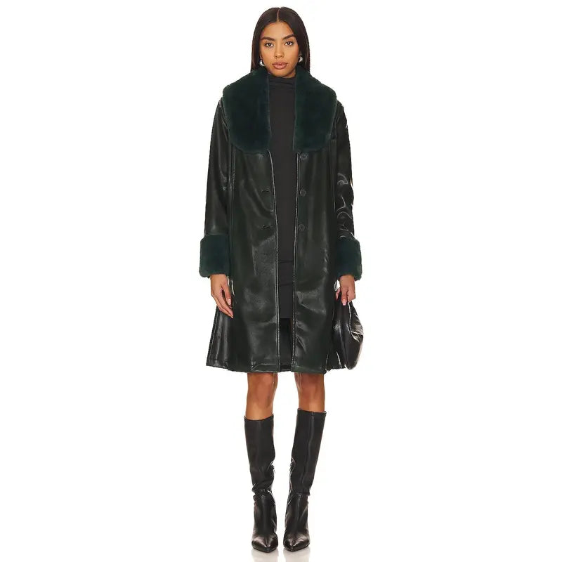 BLANKNYC Faux Leather Coat in Goodnight Moon