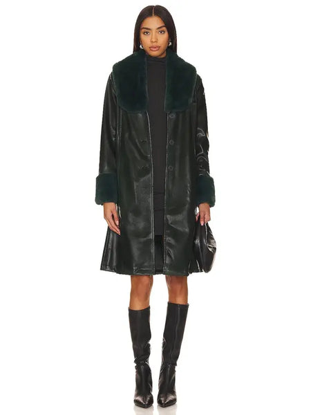 BLANKNYC Faux Leather Coat in Goodnight Moon