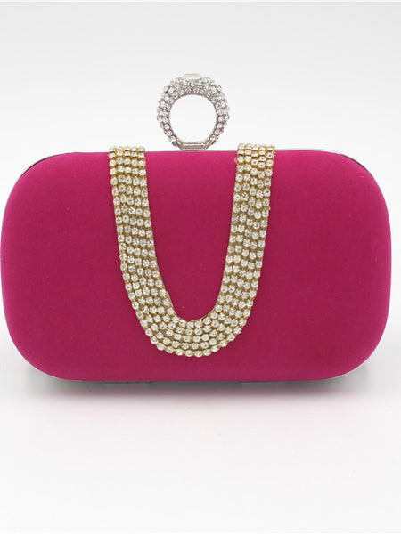 Verona Diamond Velvet Clutch