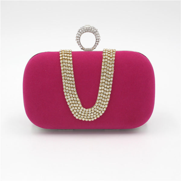 Verona Diamond Velvet Clutch