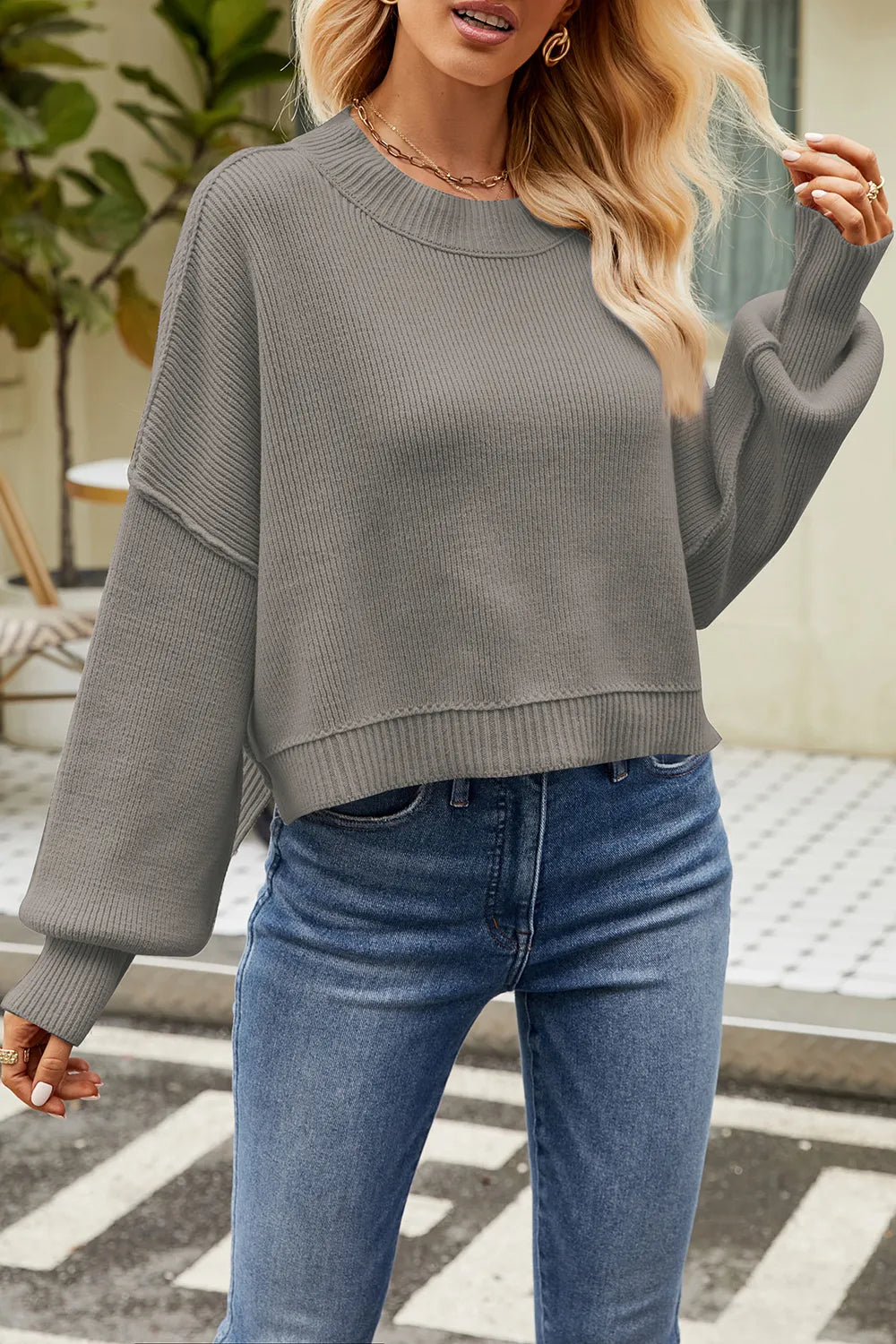 Bellamy Fontaine — Round Neck Dropped Shoulder Sweater, alternate view 21