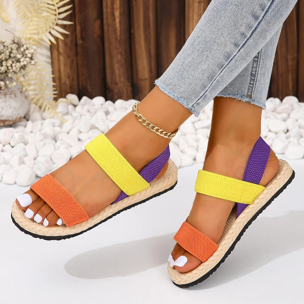 Indigo Saint-Clair — Open Toe Flat Sandals Fashion Footwear, alternate view 7