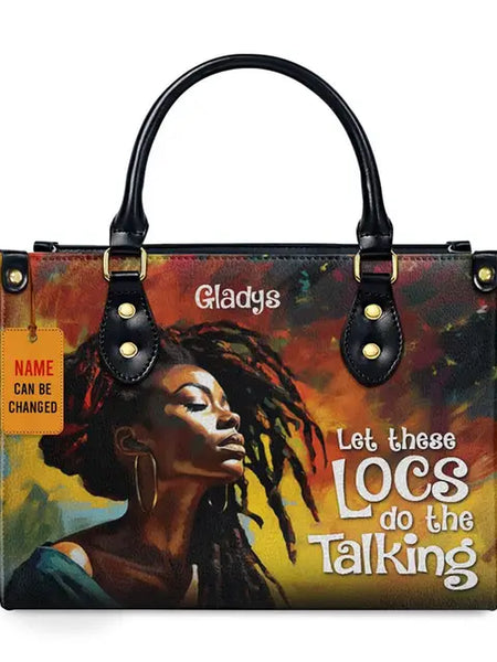 Luxury African Girl Print Leather Top-Handle Tote Handbag for Women