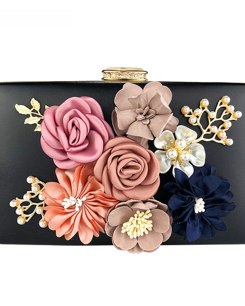Juliet Evening Flower Clutch Bag - Elegant Floral Handbag