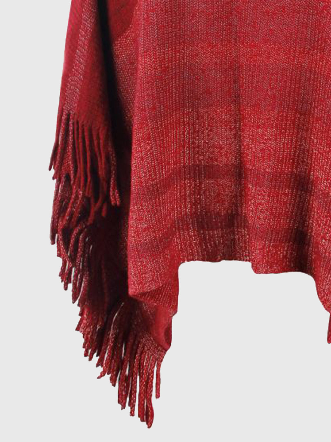 Emery Versailles — Striped Boat Neck Poncho with Fringes, alternate view 12