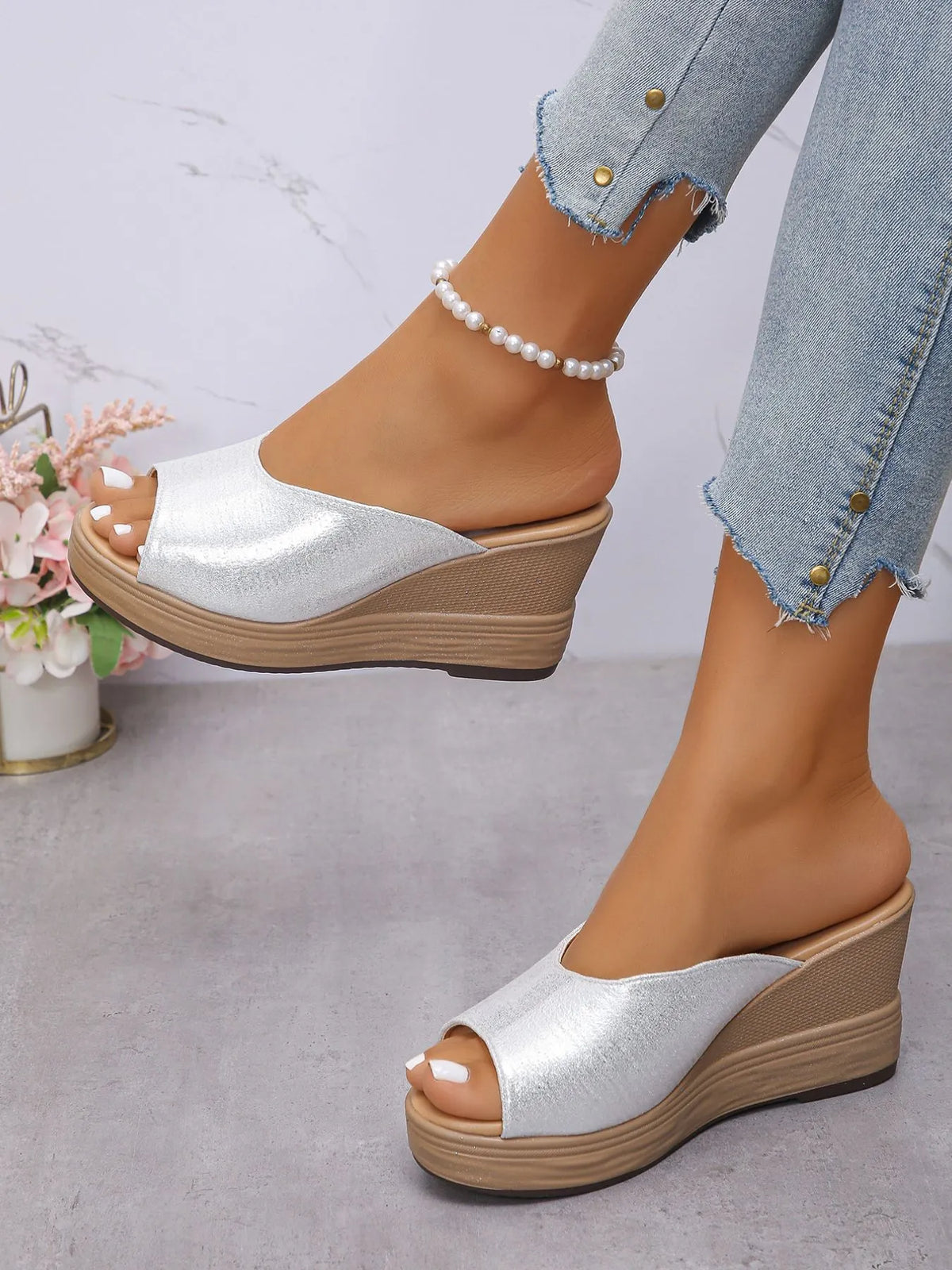 Quinn Allegra — Peep Toe Wedge Sandals Fashion Footwear, alternate view 3