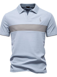 Thierry — Men's Giraffe Embroidered Collared Neck Contrast Polo, alternate view 5
