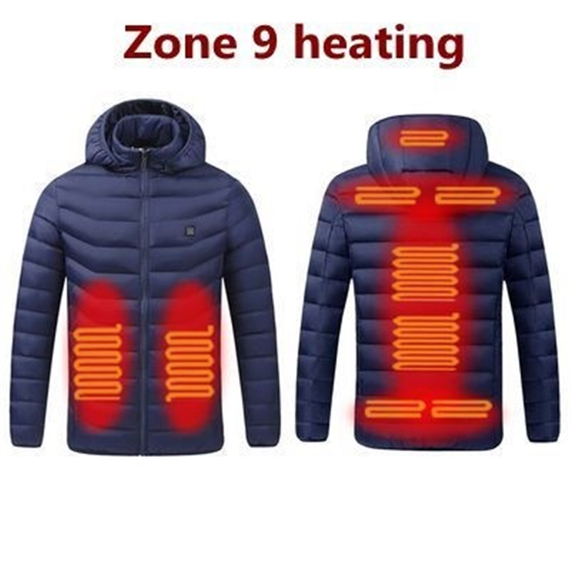 Boreal Arden blue hooded jacket, 9-zone heating illustration