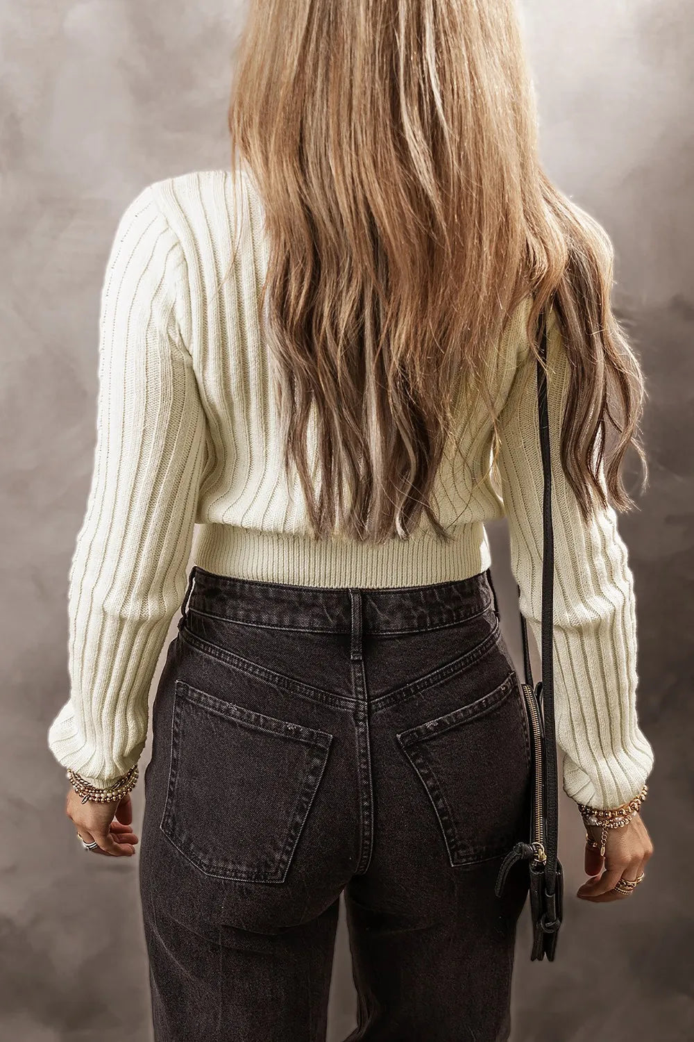 Dove Bellamy — Cable-Knit Round Neck Long Sleeve Sweater, alternate view 2