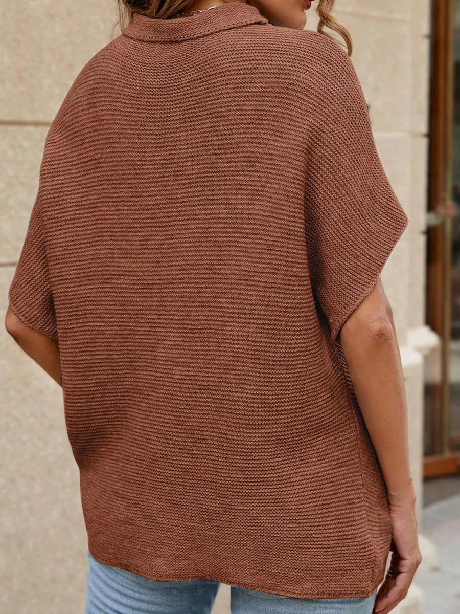 True Moreau — Mock Neck Short Sleeve Sweater, alternate view 2