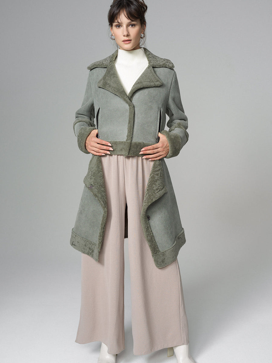 2in1 Mint Shearling Fur Overcoat-0