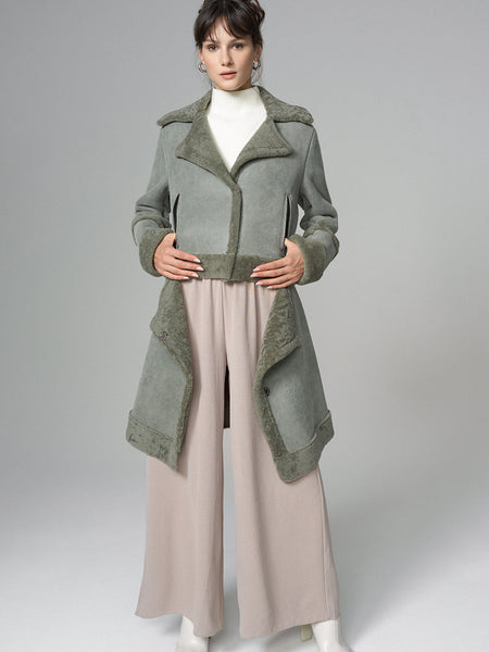 2in1 Mint Shearling Fur Overcoat-0