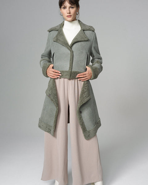 2in1 Mint Shearling Fur Overcoat-0