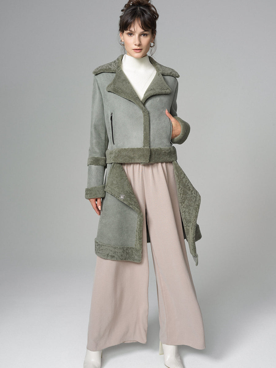 2in1 Mint Shearling Fur Overcoat-2
