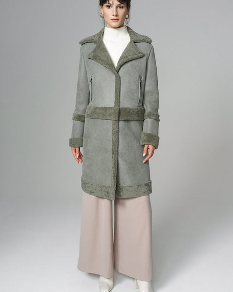 2in1 Mint Shearling Fur Overcoat-1