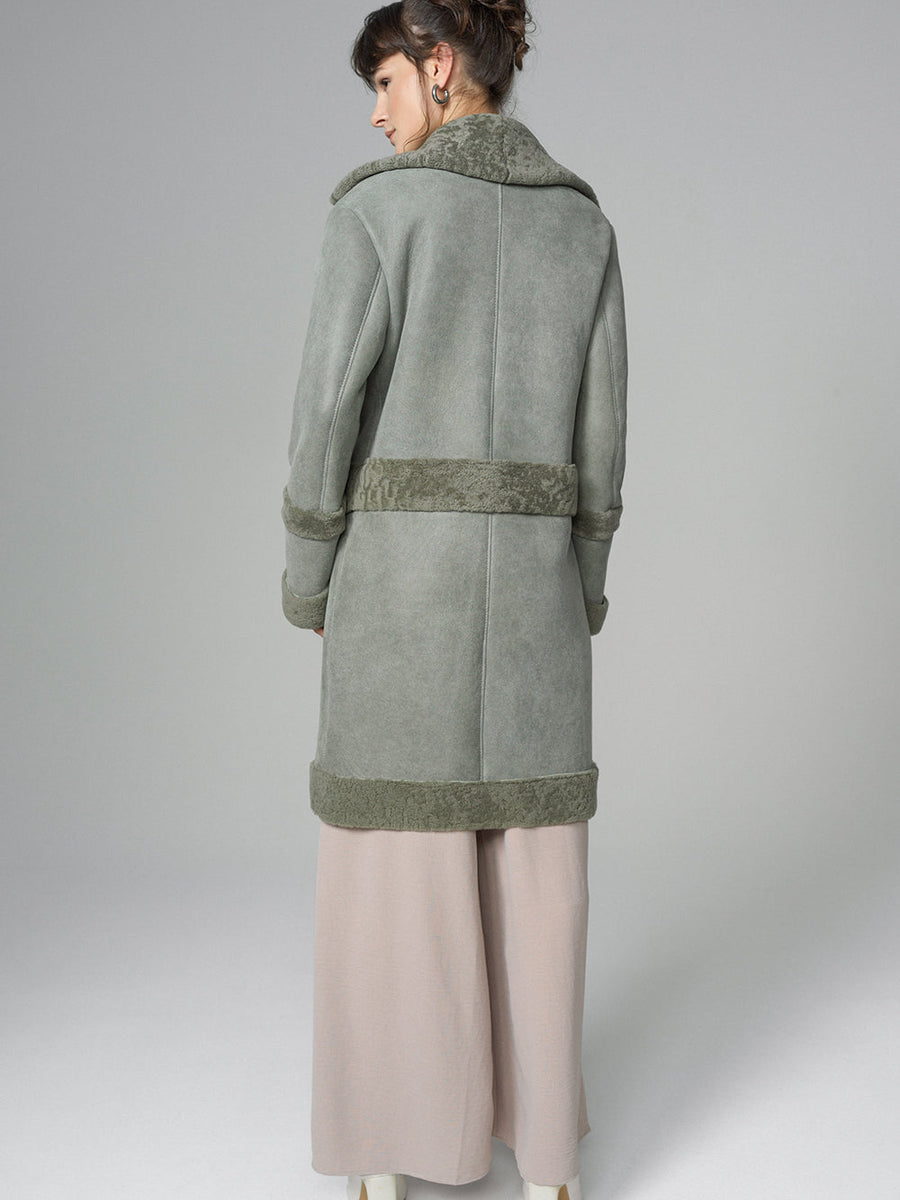 2in1 Mint Shearling Fur Overcoat-3