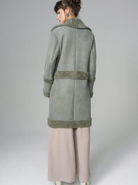 2in1 Mint Shearling Fur Overcoat-3