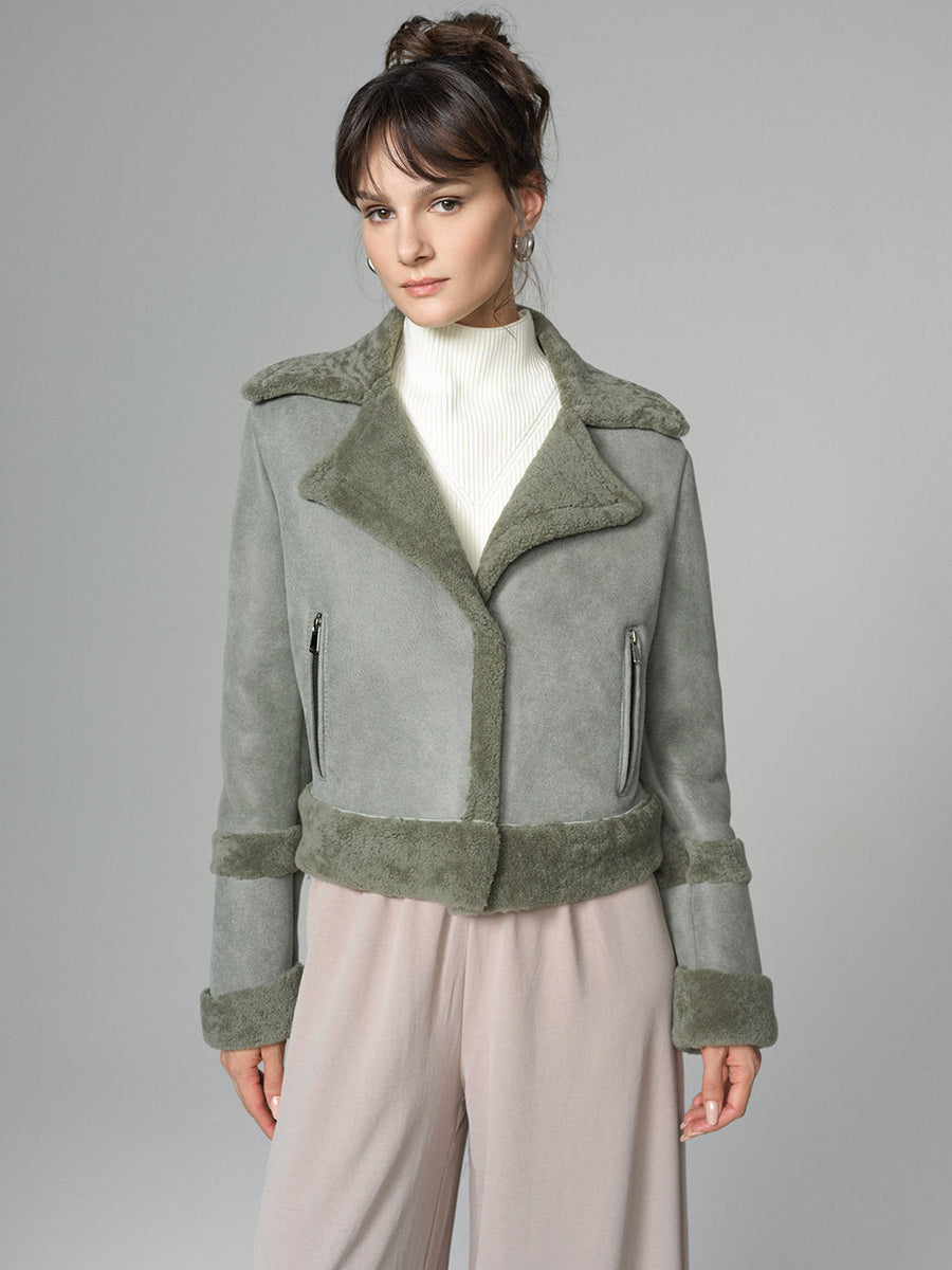 2in1 Mint Shearling Fur Overcoat-4