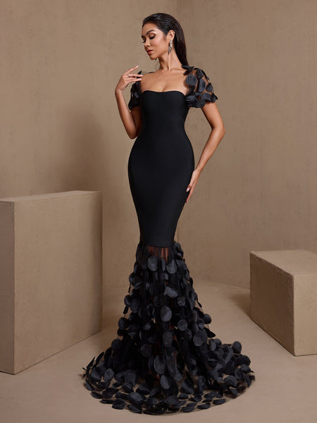 Polka Dots Fishtail Bandage Maxi Dress