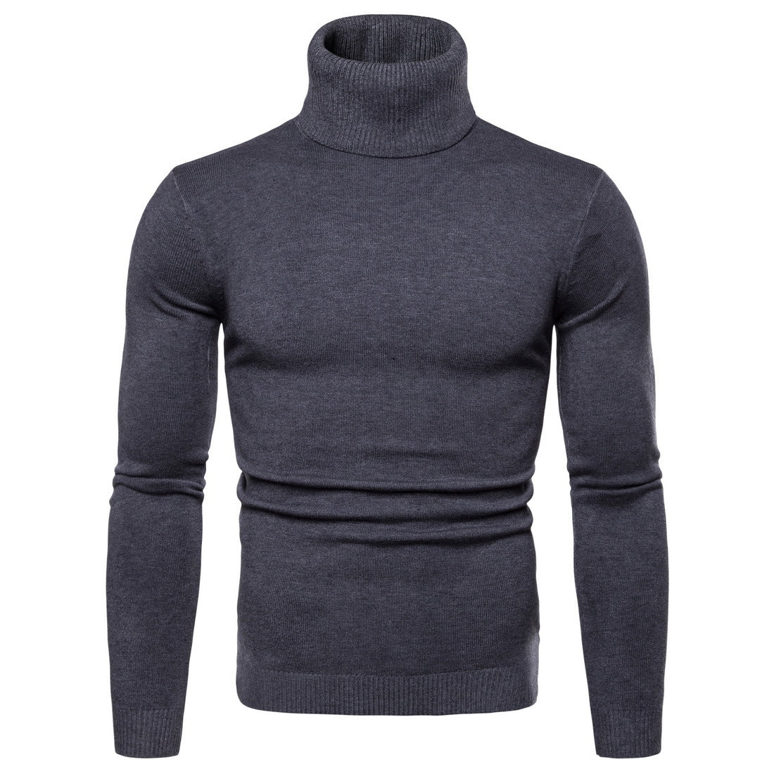 Winter Warm Basic Thermal Turtleneck Sweater Mens Solid Color Slim Fit Clothes Pullover Top