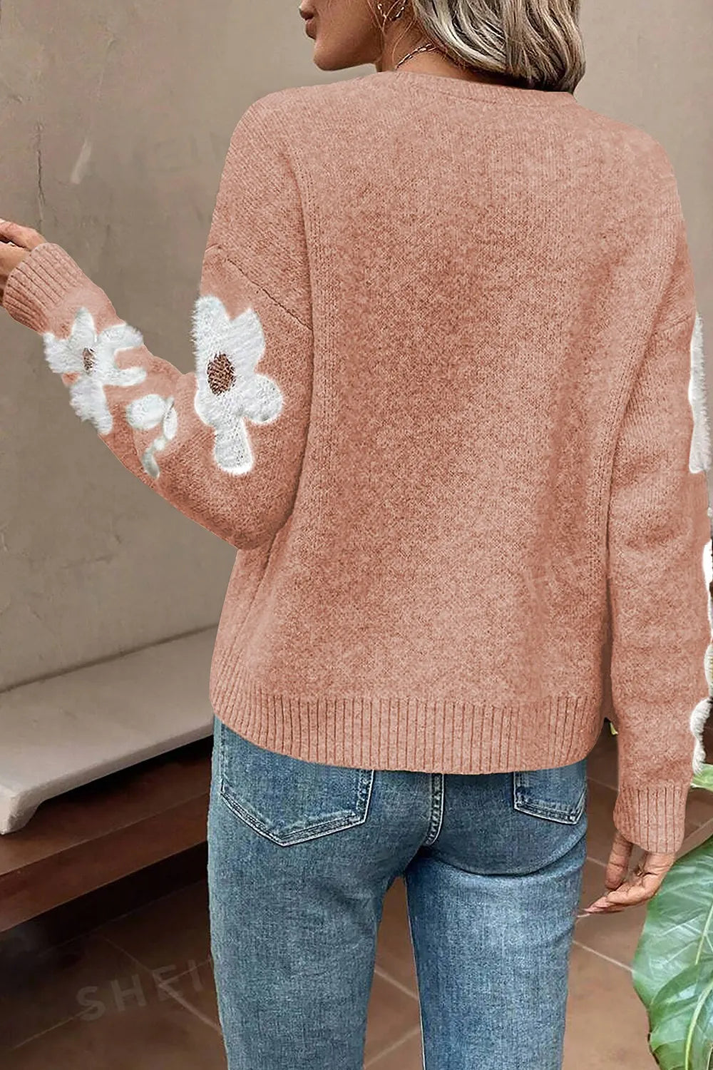 Harbor Rivière — Flower Round Neck Long Sleeve Sweater, alternate view 14