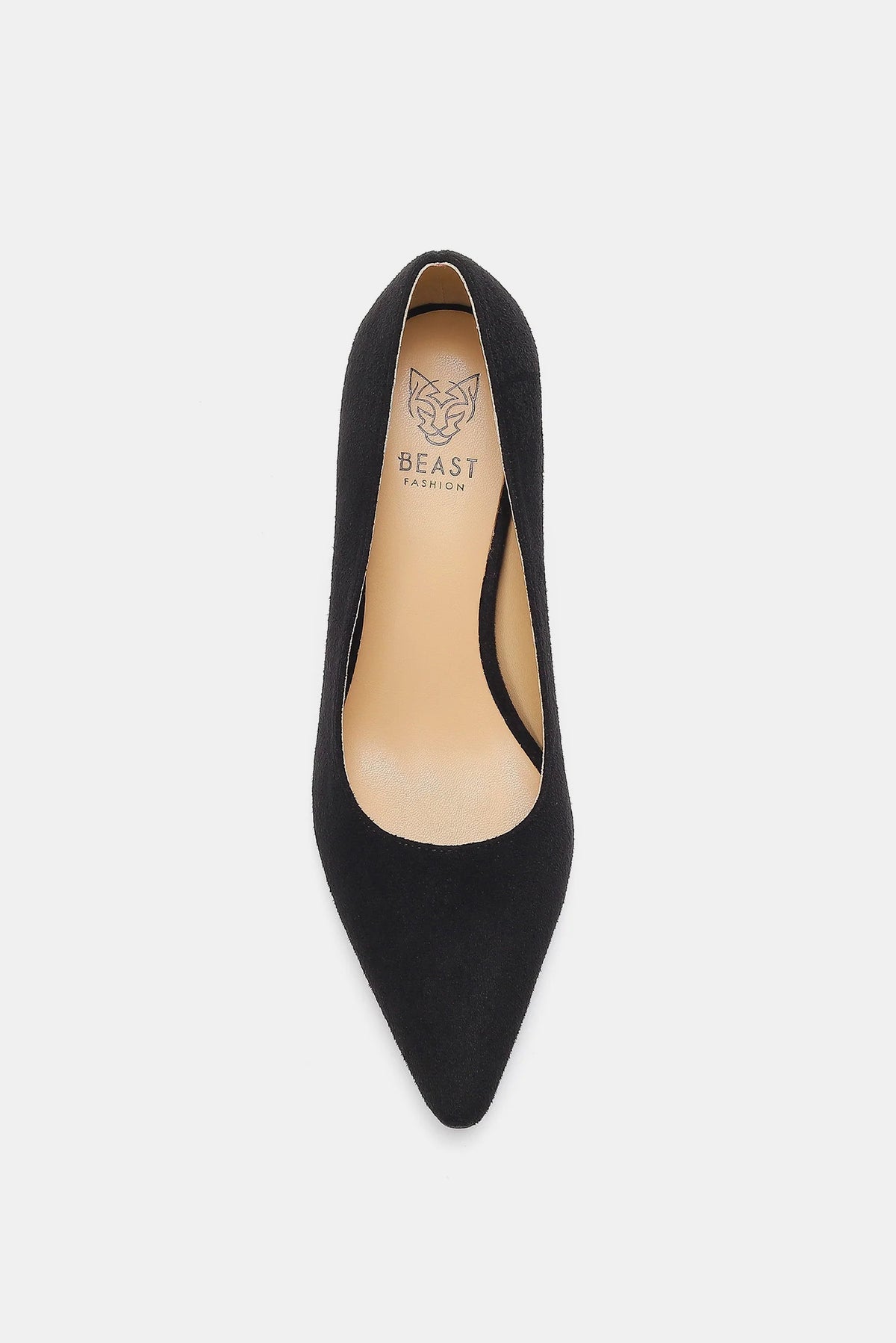 Ellis Montclair — Beast Fashion Faux Suede Point Toe Pumps Black Fashion Footwear, alternate view 5