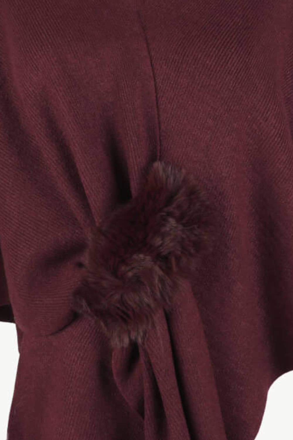 Perrin Sorrento — Surplice Neck Pom-Pom Trim Poncho, alternate view 11