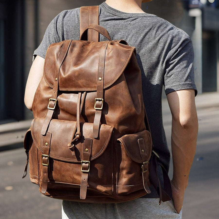 Ronald™ — Fashionable Handcrafted Leather Backpack Men's Statement Handbag