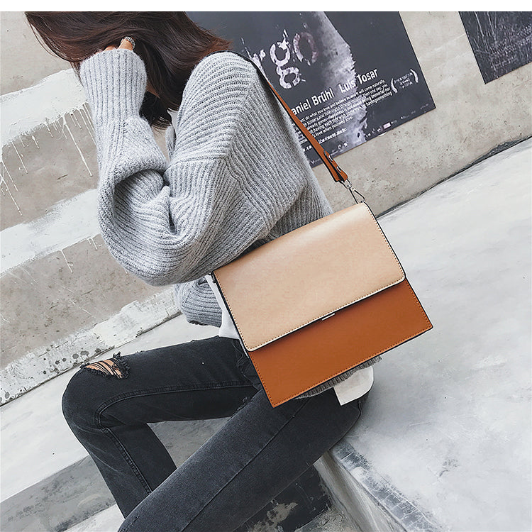 Wide Shoulder Bag Contrast Small Square Bag