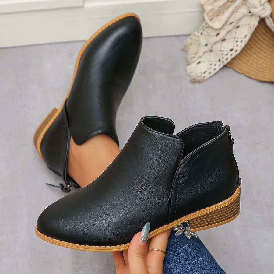 Sage Venturi — Classic Block Heel Ankle Boots