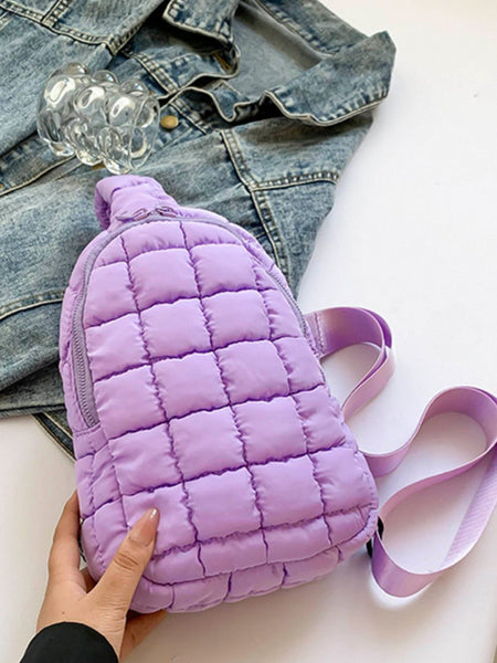 Quilted Nylon Crossbody  Bag