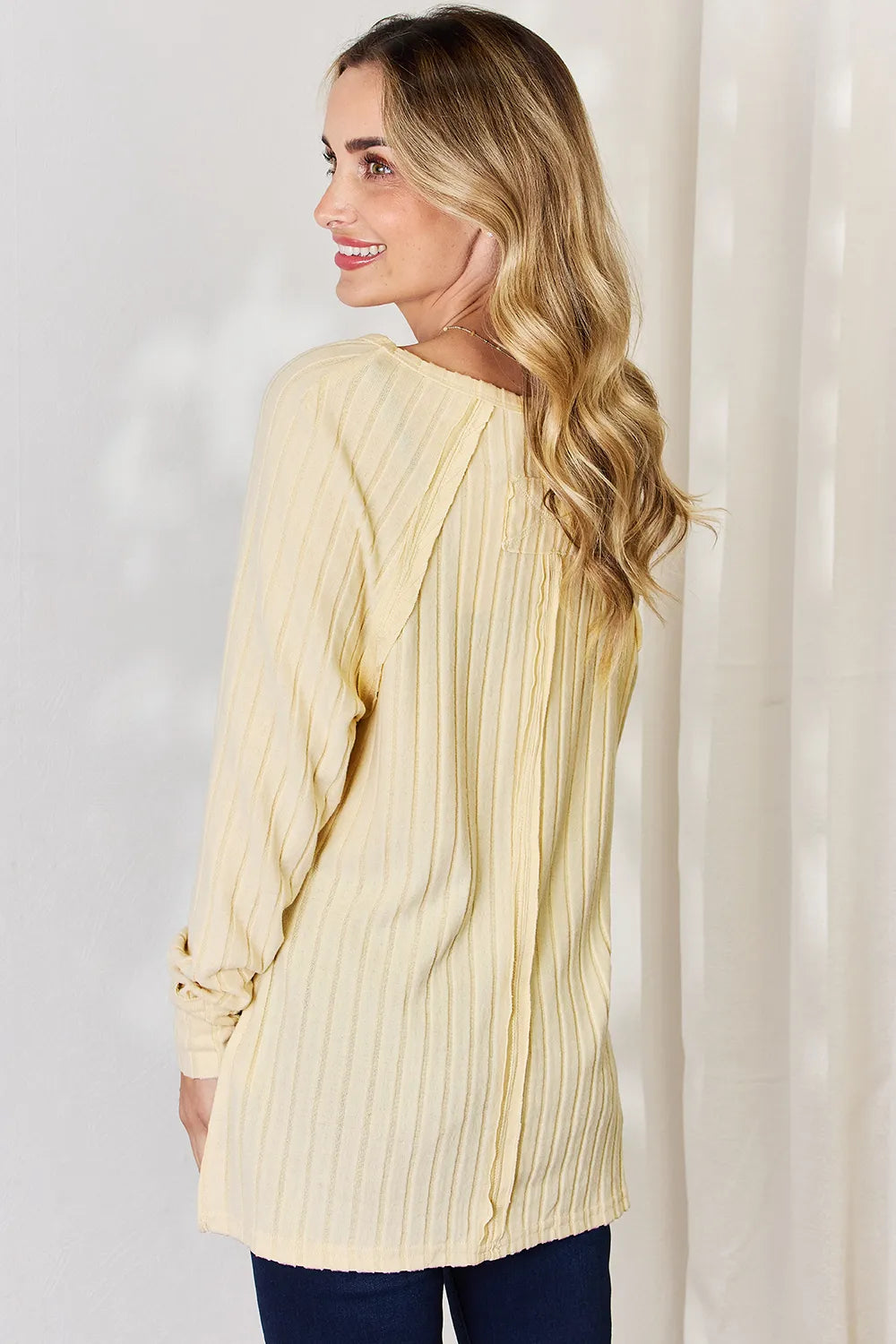 Cove Bellamy — Basic Bae Full Size Ribbed Round Neck Slit T-Shirt, alternate view 25