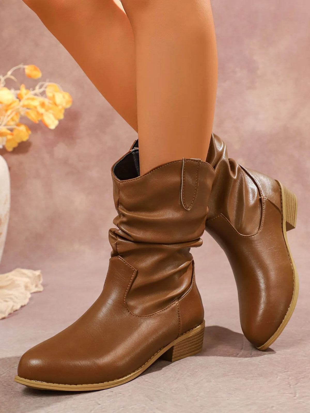 Noa Marino — Mid-Calf Western Boots with Block Heels Fashion Footwear, alternate view 6