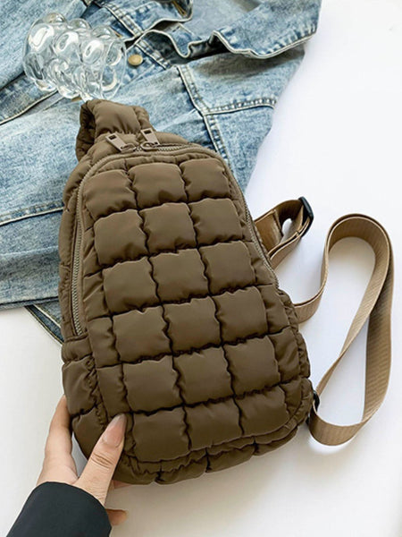 Quilted Nylon Crossbody  Bag