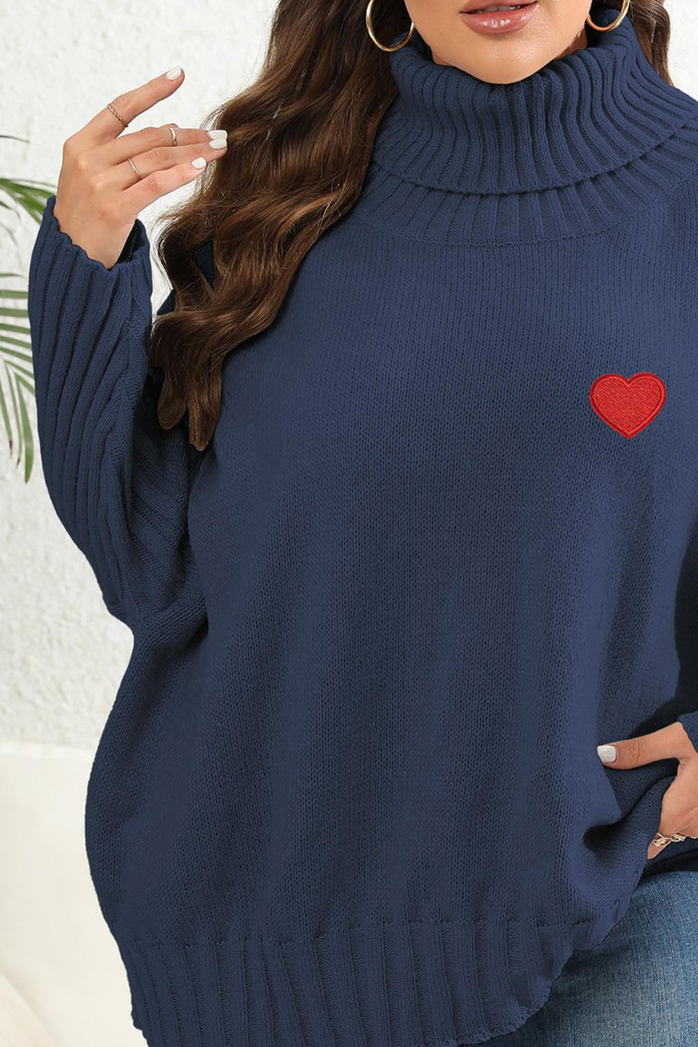 Winter Moreau — Plus Size Turtle Neck Long Sleeve Sweater, alternate view 17