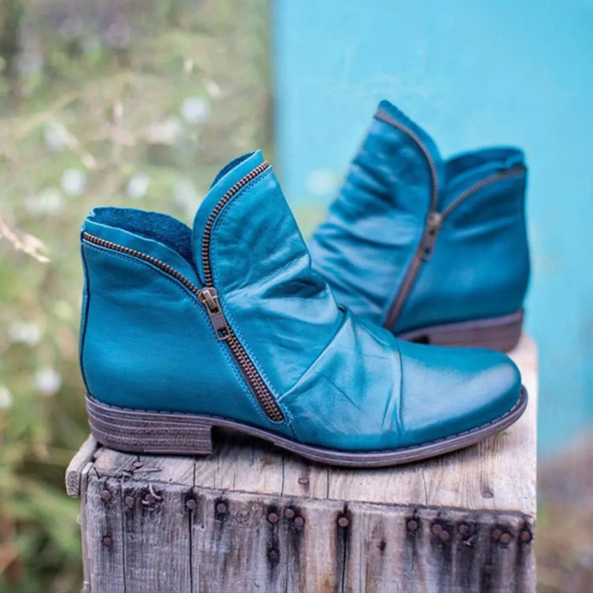 Ciel Fiorenza — Round Toe Block Heels Boots Fashion Footwear, alternate view 4