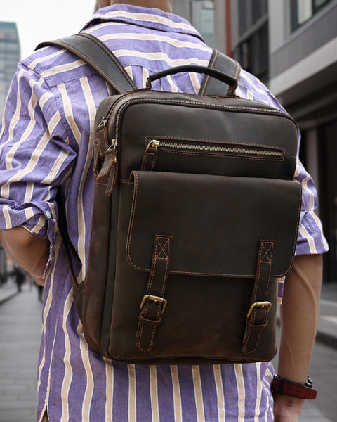 Timothy™ | Fashionable Trendy Leather Backpack