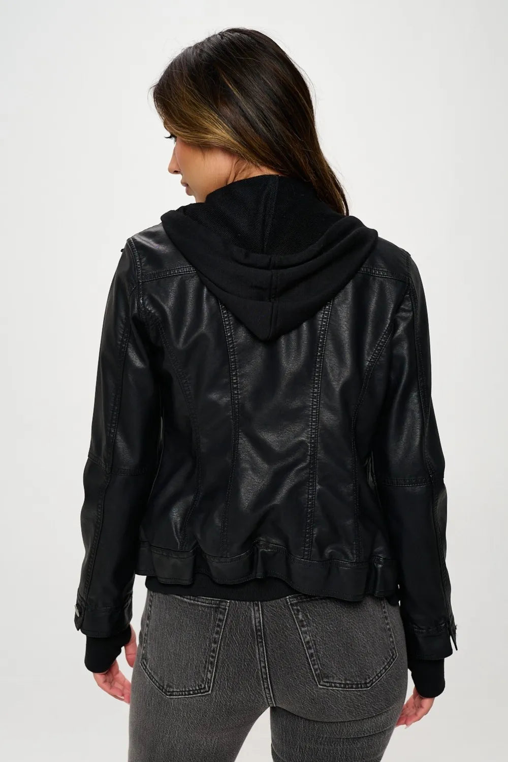 Arden Saint-Clair — Coalition LA Double Zip Hooded Long Sleeve Jacket, alternate view 2