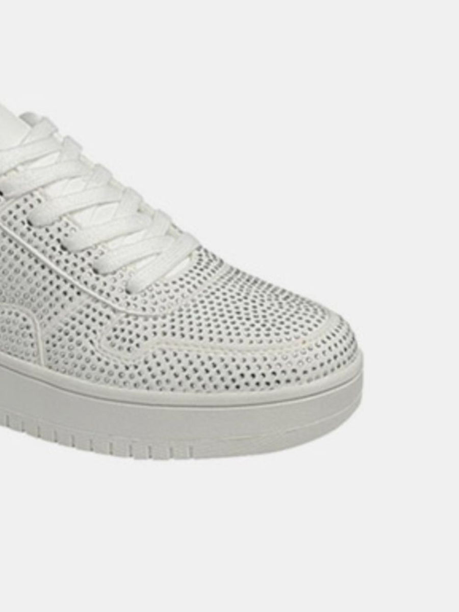 Forever Link Rhinestone Platform Flat Sneakers - Opulent Empire