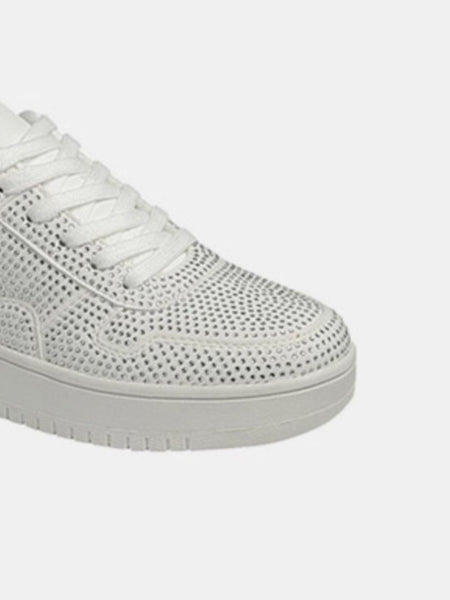 Forever Link Rhinestone Platform Flat Sneakers - Opulent Empire