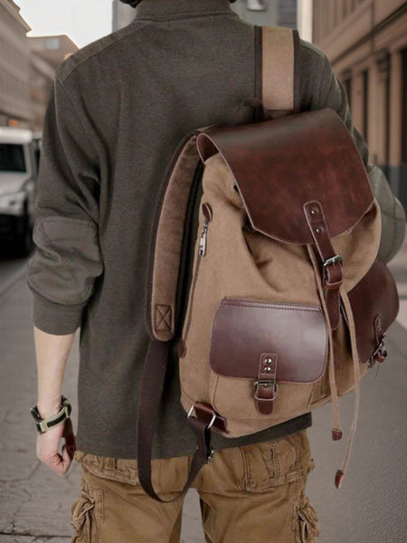 Vance™ | Premium Canvas Leather Backpack