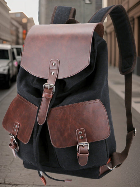 Vance™ | Premium Canvas Leather Backpack