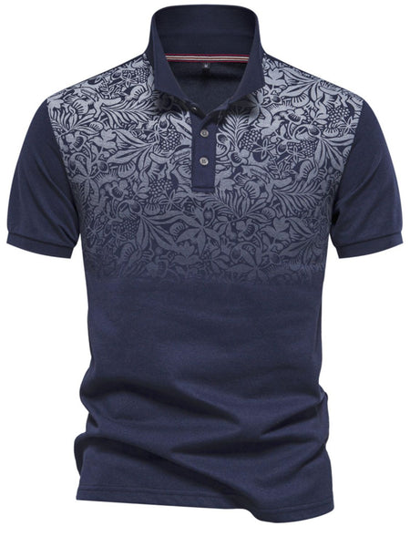 Men's Printed Collared Neck Short Sleeve Polo - Opulent Empire