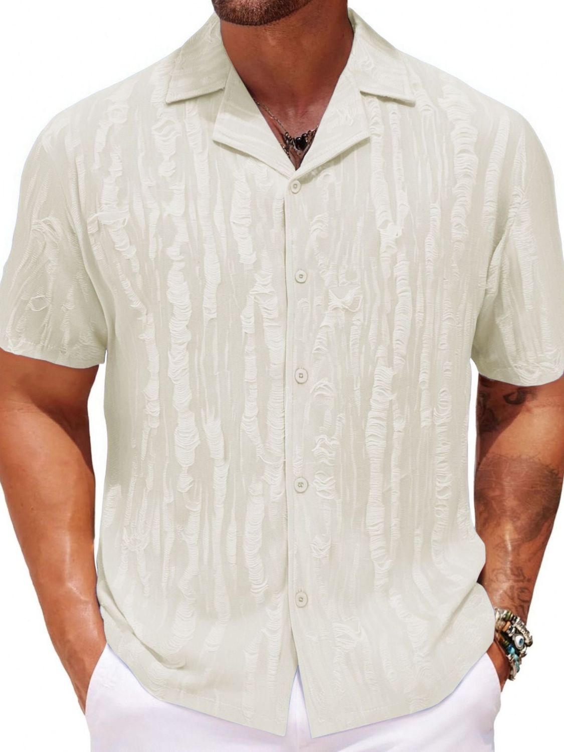 Olivier — Men's Plus Size Collared Neck Short Sleeve Shirt, alternate view 2