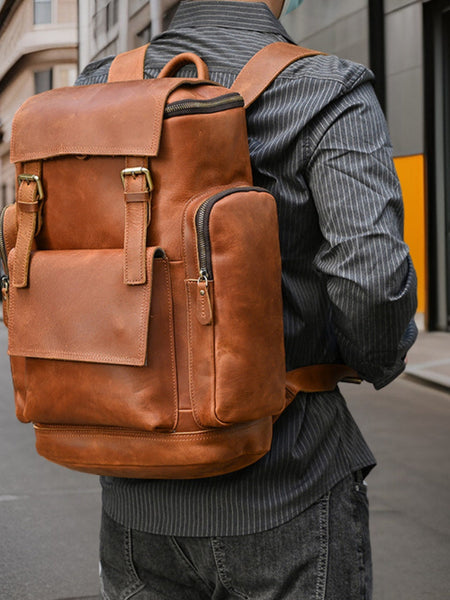 Carlton™ | Premium Casual Leather Backpack